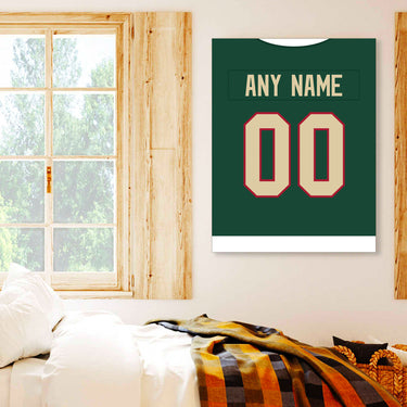 Minnesota Jersey Custom Canvas Print Wall Art for Boy Girl Men Women Hockey Personalized Canvas Art